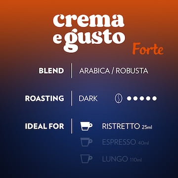 Lavazza Crema e Gusto Forte Coffee Pods Nespresso Compatible 10 pack
