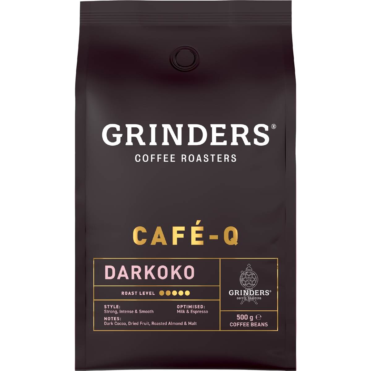 Grinders Cafe Q Darkoko Coffee Beans 500g