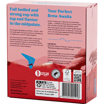 Zoetic English Breakfast Tea Bags 100 pack