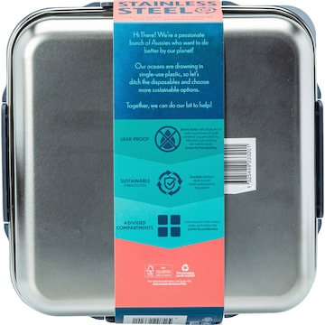 Smash Stainless Steel 4 Compartment Bento Assorted 1.7L each