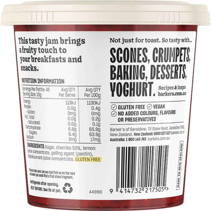 Barker's Cherry Jam 455g