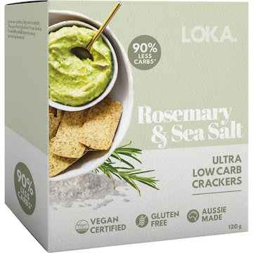 Loka Ultra Low Carb Crackers Rosemary & Sea Salt 120g