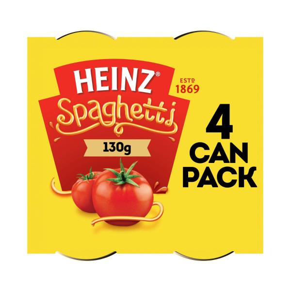 HEINZ SPAGHETTI 4PK:CHEESE TOMATO:.:520 GRAM