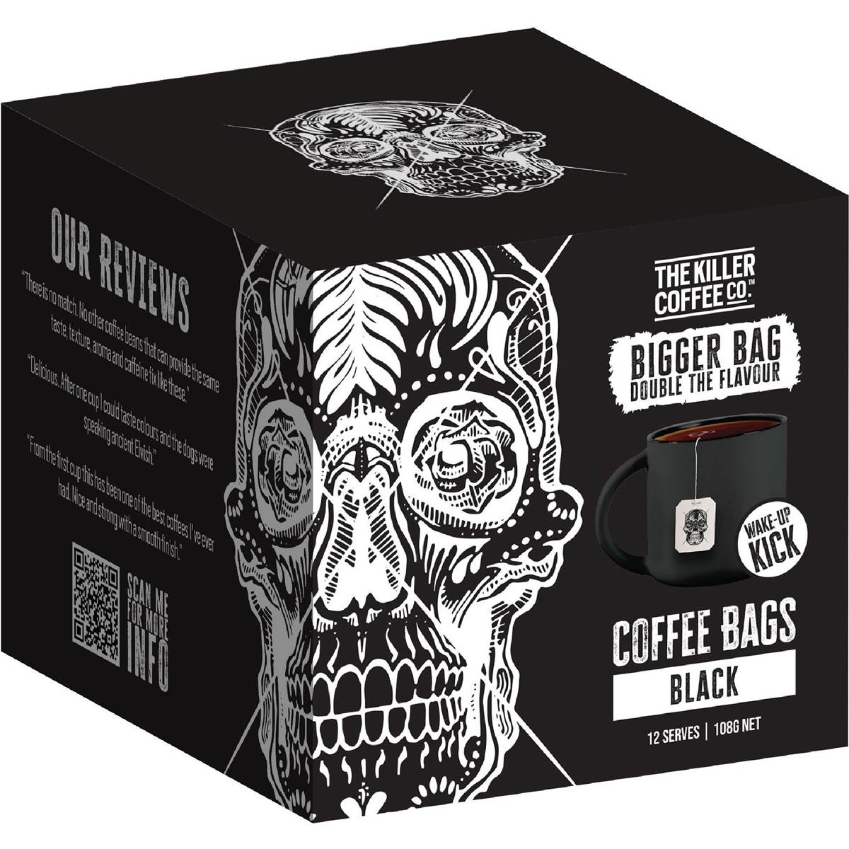 The Killer Coffee Co Coffee Bags Black 12 pack