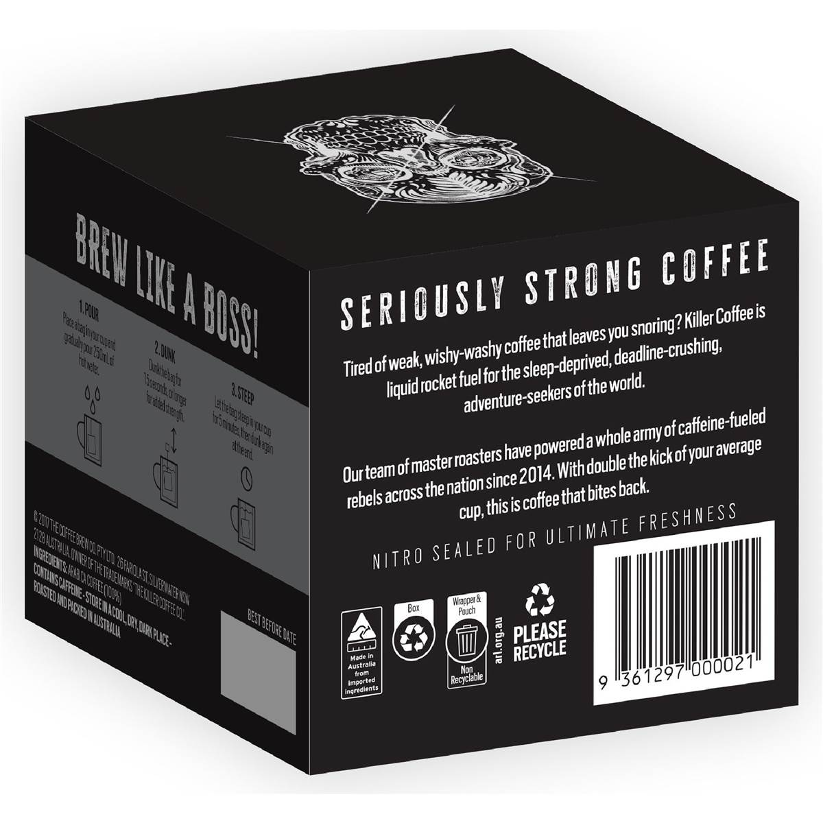 The Killer Coffee Co Coffee Bags Black 12 pack