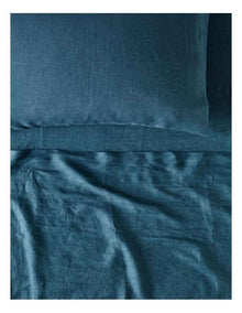 Sandy Cape Washed Belgian Linen Sheet Set in Seaglass
