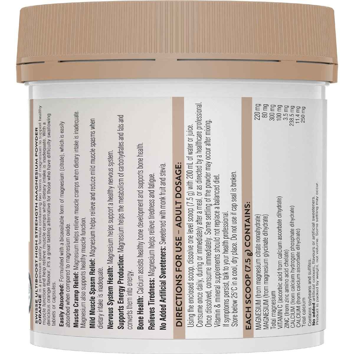 Swisse Ultiboost High Strength Magnesium Powder Orange 360g
