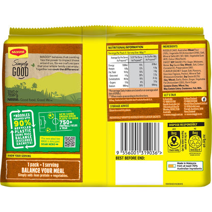 Maggi 2 Minute Noodles Honey Soy Chicken 5 pack