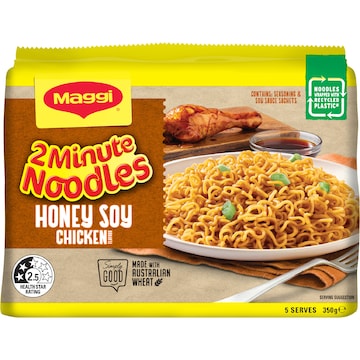 Maggi 2 Minute Noodles Honey Soy Chicken 350g 5 pack