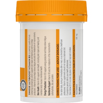Swisse Ultiboost Vitamin B3 Nicotinamide Tablets 60 pack