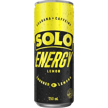 Solo Energy Drink Lemon Flavour Can 250mL