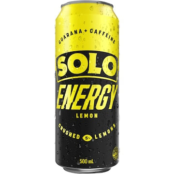 Solo Energy Drink Lemon Flavour Can 500mL