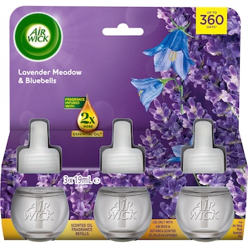 Air Wick 2x Essential Oil Lavender & Bluebells Plug In Refill 19mL x 3 pack