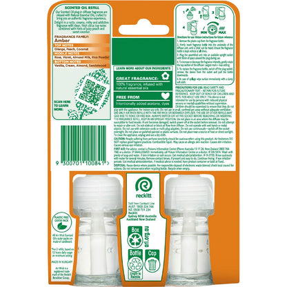 Air Wick 2x Essential Oil Vanilla & Shea Butter Plug In Refill 19mL x 2 pack