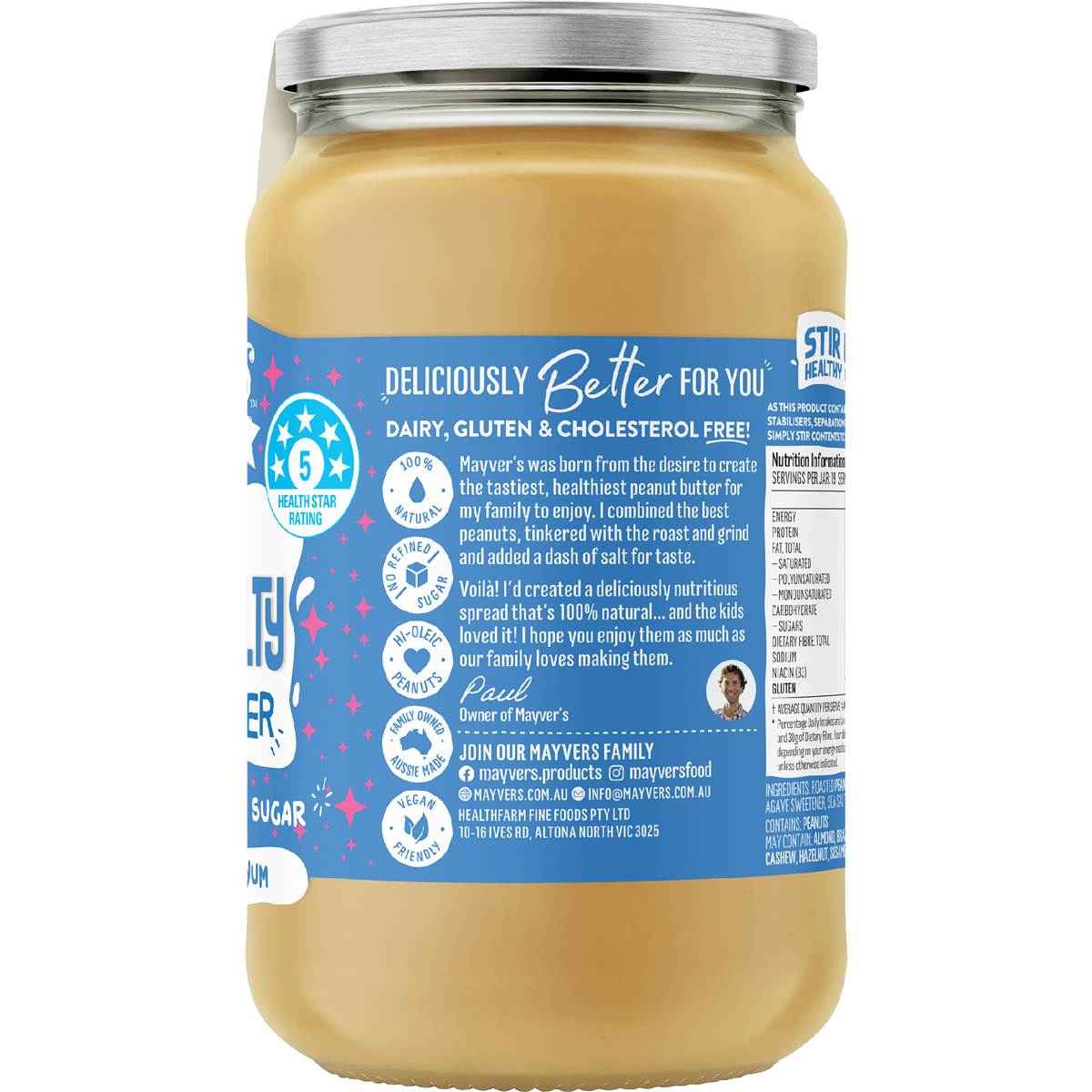 Mayver's Smooth Peanut Butter Sweet & Salty 375g