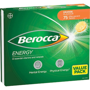 Berocca Orange Energy Effervescent Tablets 75 pack