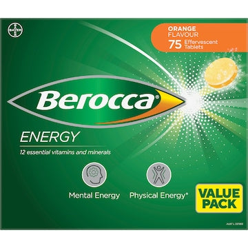 Berocca Orange Energy Effervescent Tablets 75 pack