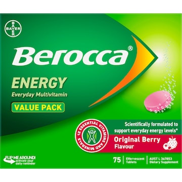 Berocca Berry Energy Effervescent Tablets 75 pack