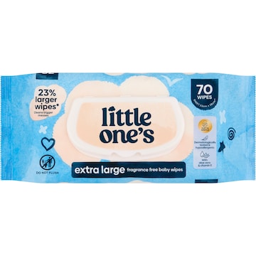Little One's Baby Wipes Extra Large Fragrance Free 70 pack