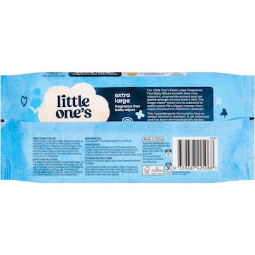 Little One's Baby Wipes Extra Large Fragrance Free 70 pack