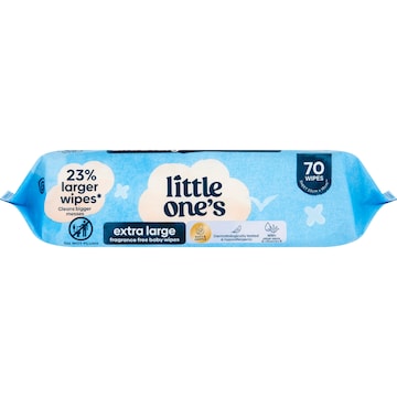 Little One's Baby Wipes Extra Large Fragrance Free 70 pack