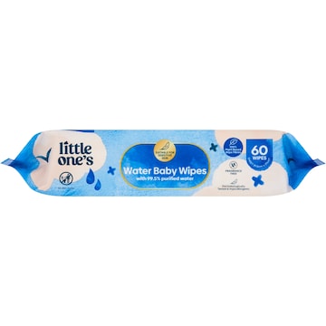 Little One's Water Baby Wipes Fragrance Free 60 pack