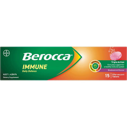 Berocca Immune Daily Defence Blackcurrant Flavour Tablets 15 pack