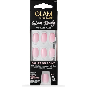Glam by Manicare Pre Glued Nails Ballet On Point 30 pack