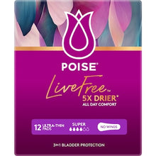Poise LiveFree Ultrathin Pads Super No Wings 12 pack