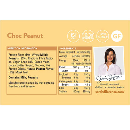 Sarah Di Lorenzo 10:10 High Protein Low Sugar Bar Peanut 38g