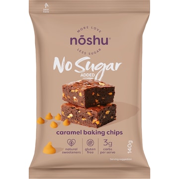 Noshu No Sugar Added Caramel Baking Chips 140g