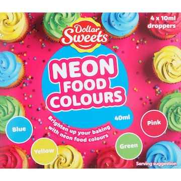 Dollar Sweets Neon Food Colours 4 pack