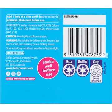 Dollar Sweets Neon Food Colours 4 pack