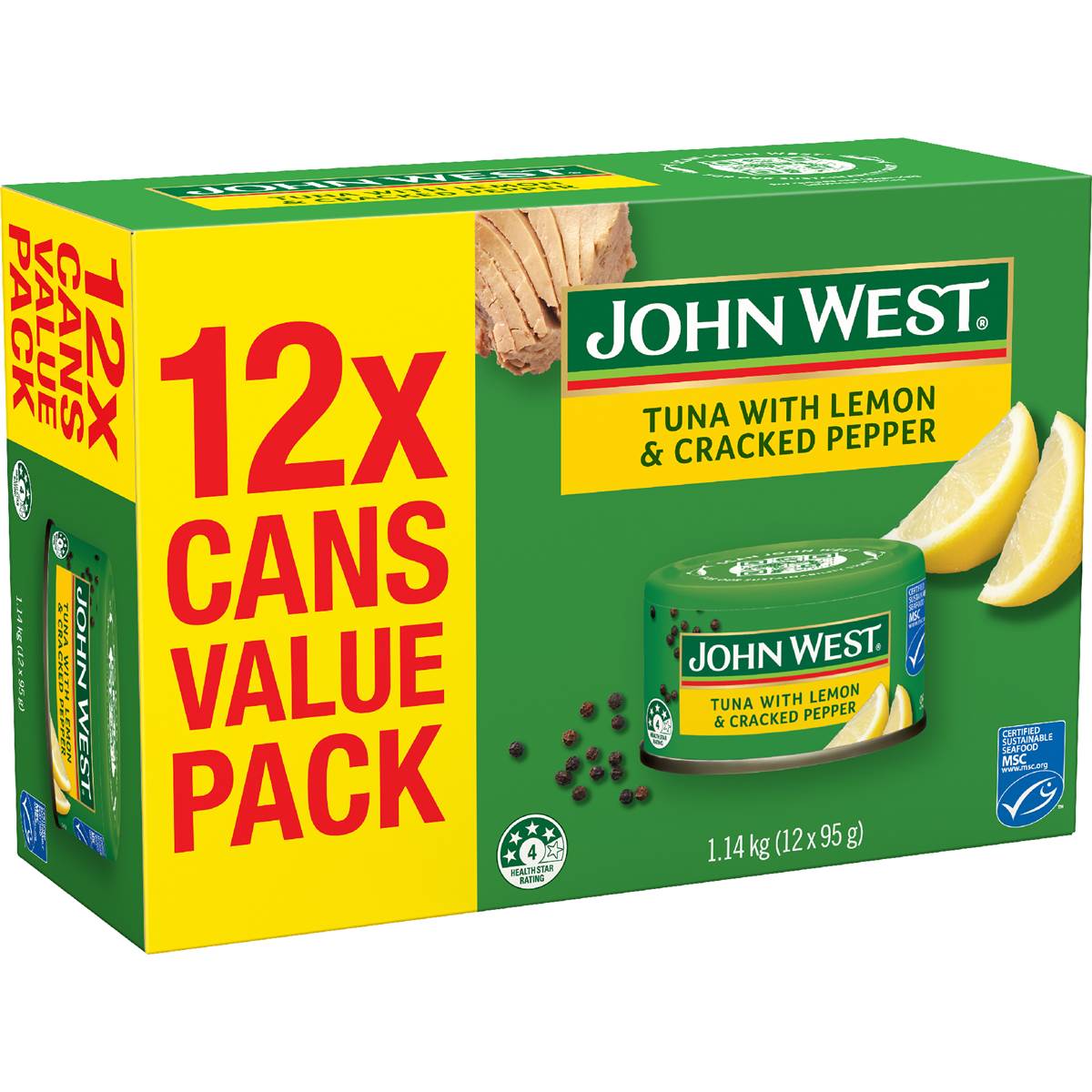 John West Tuna Tempters Lemon & Cracked Pepper Value 95g x 12 pack