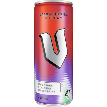V Energy Drink Strawberries & Cream 250mL