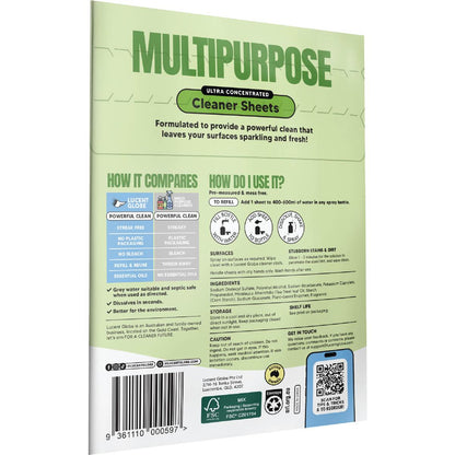 Lucent Globe Multipurpose Cleaner Sheets Tea Tree & Lime 2 pack