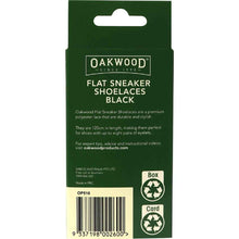 Oakwood Flat Sneaker Shoelaces Black 120cm each