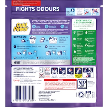 Cold Power Odour Fighter Laundry Capsules 46 pack
