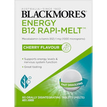 Blackmores Energy B12 Rapi Melt Cherry Flavour Tablets 60 pack