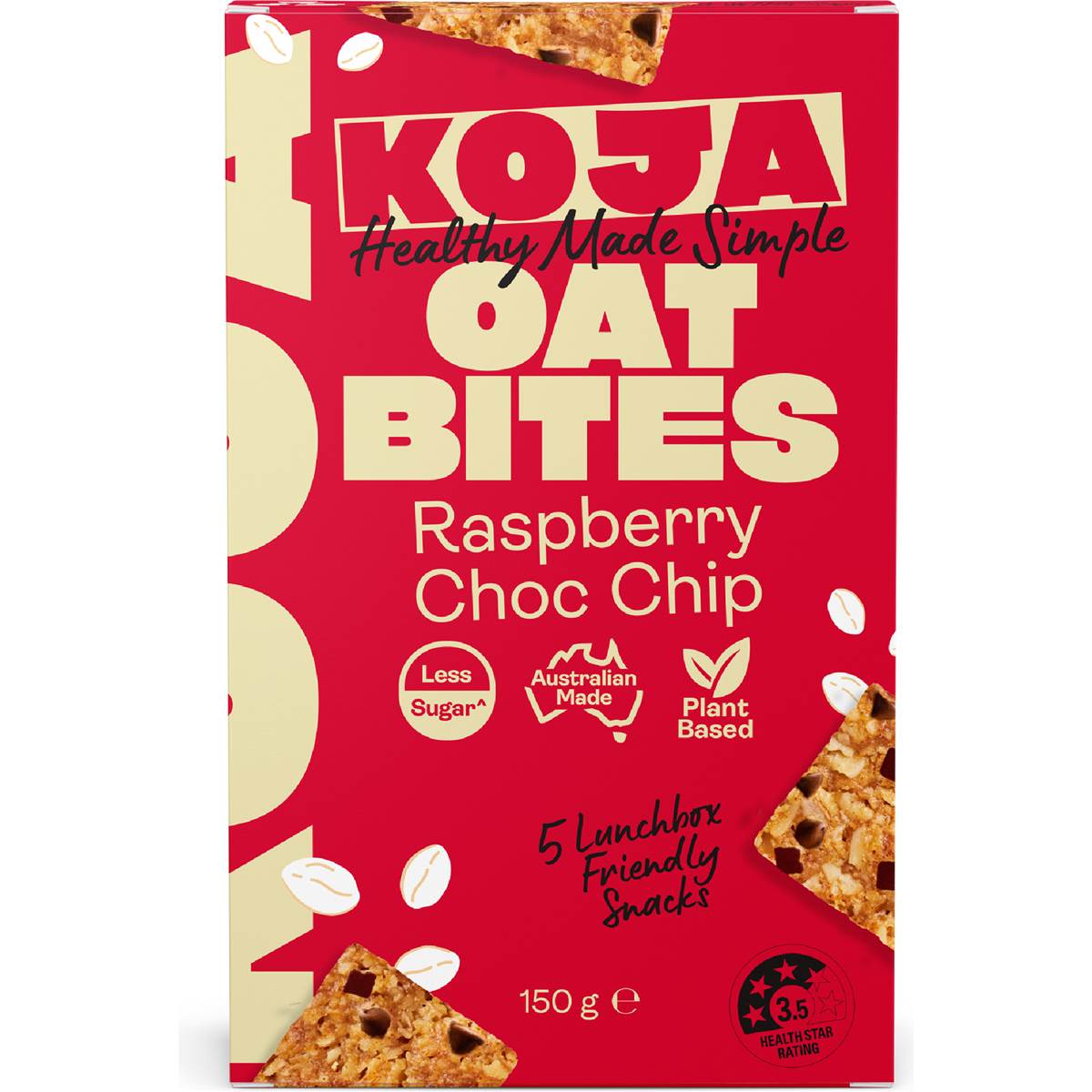Koja Oat Bites Raspberry Choc Chip 150g