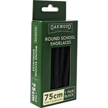 Oakwood Round School Shoelaces Black 75cm each