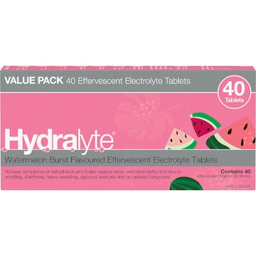 Hydralyte Electrolyte Tablets Watermelon Burst Flovoured 40 pack