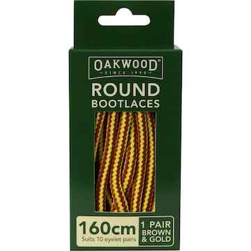 Oakwood Bootlaces Brown & Gold 160cm each