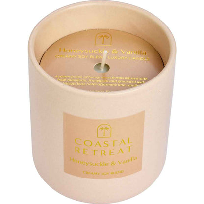 Coastal Retreat Soy Blend Luxury Candle Honeysuckle & Vanilla 250g