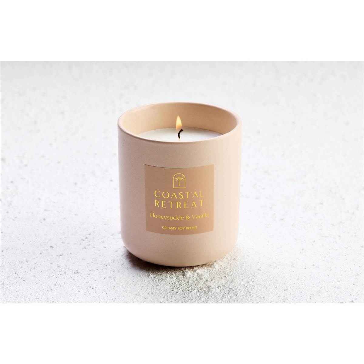 Coastal Retreat Soy Blend Luxury Candle Honeysuckle & Vanilla 250g