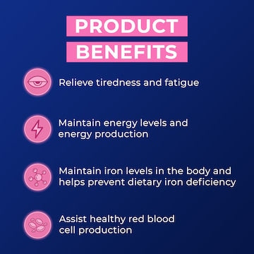 Ostelin Iron & B+ Energy Tablets For Women's Health 30 pack