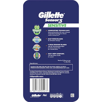 Gillette Sensor3 Sensitive Disposable Razors 8 pack