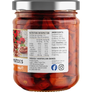 Always Fresh Sundried Cherry Tomatoes 185g