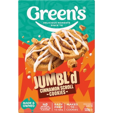 Green's Jumbl'd Cinnamon Scroll Cookies 520g