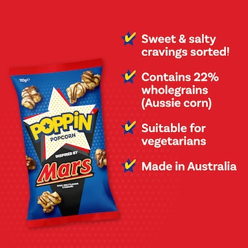 Poppin Ready To Eat Popcorn Mars 110g